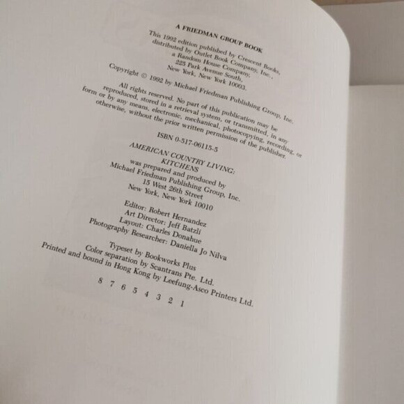 1992 American Country Living Kitchens Hardcover Book White Retro Decor Style - Picture 3 of 6